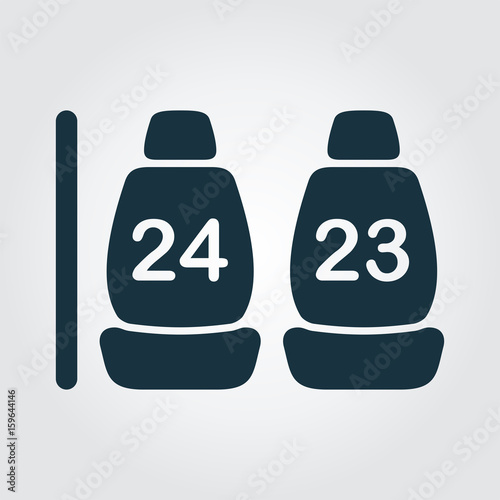 Numbered public transport seats icon