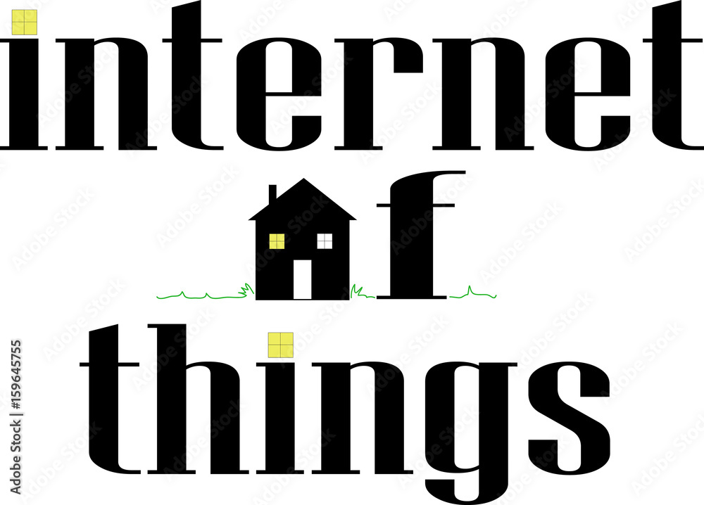 Internet of Things Word conceptual Illustration. IoT text pattern isolated flat vector. Transparent.