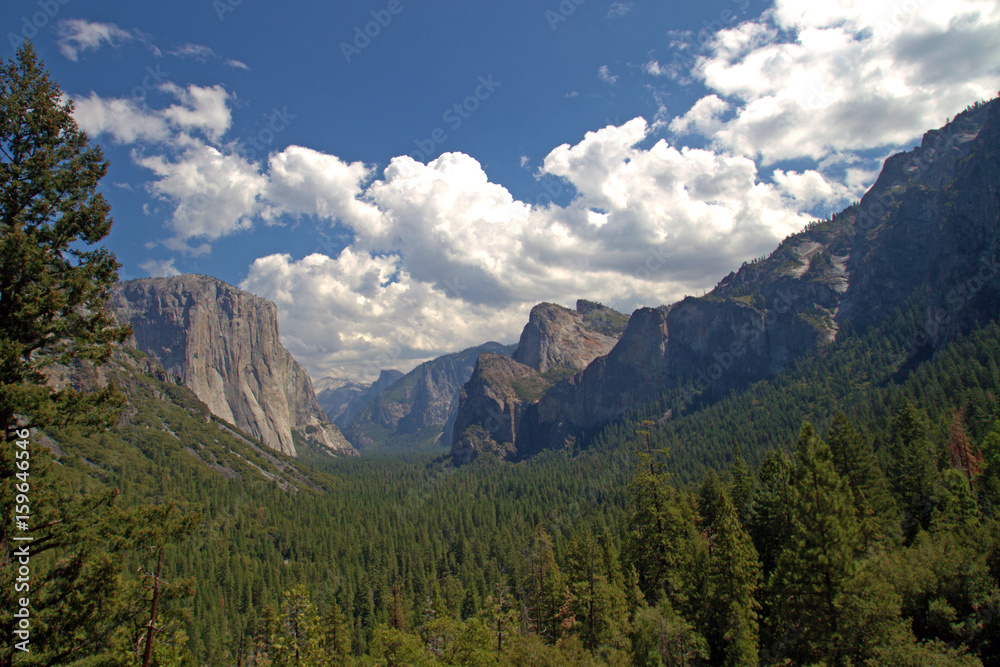 The granite Half Dome, in Yosemite National Park, California