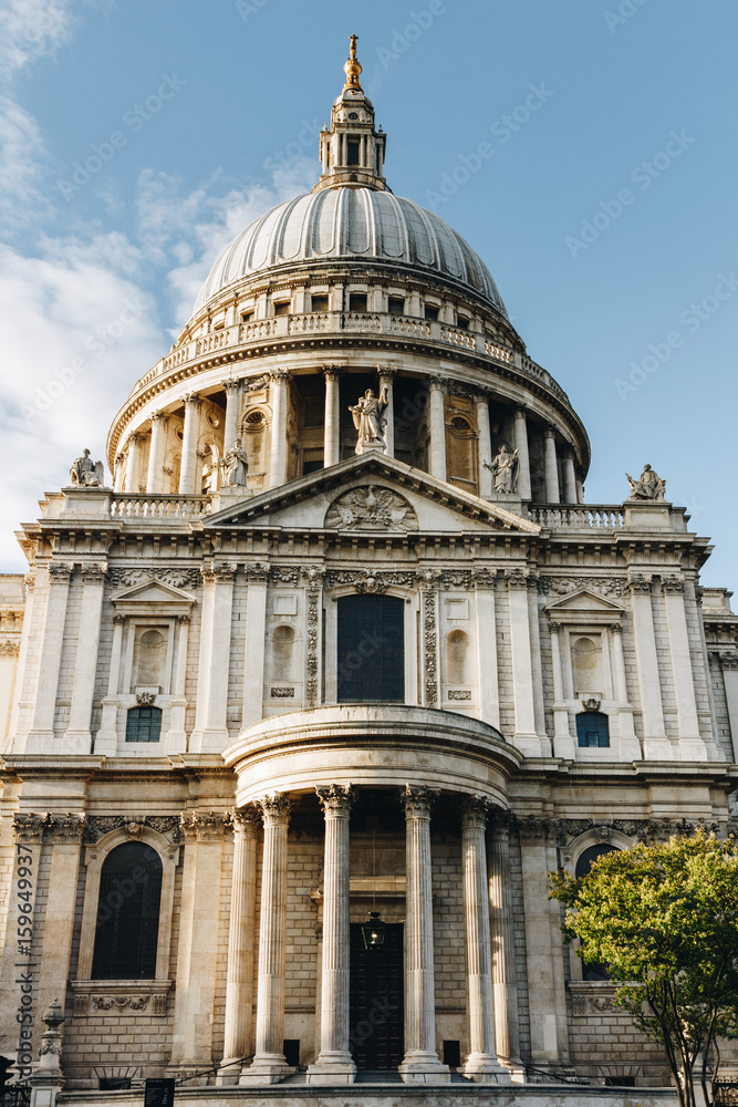St Paul's cathedral at golden hour in London, England