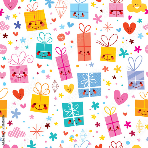 gift wrapping paper celebration presents seamless pattern