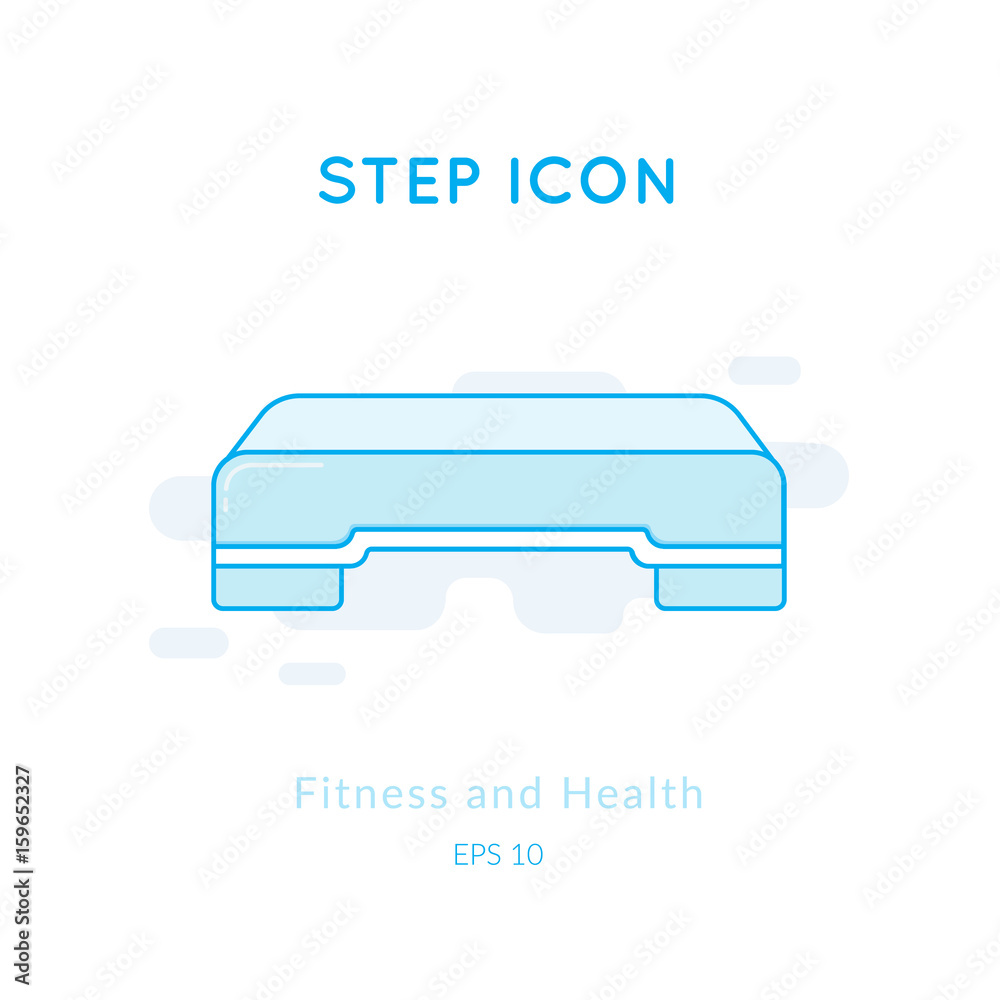 Step icon isolated on white.