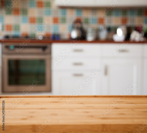 blurred kitchen interior and napkin and desk space © Melinda Nagy