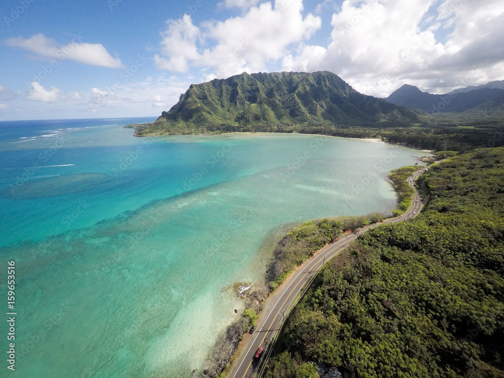 Kahana Bay from the air Kahana Bay from the air