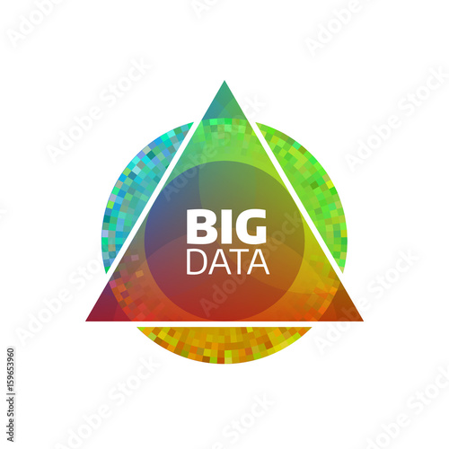 Big data vector icon. Geometric bigdata flat concept. Circle and triangle shapes