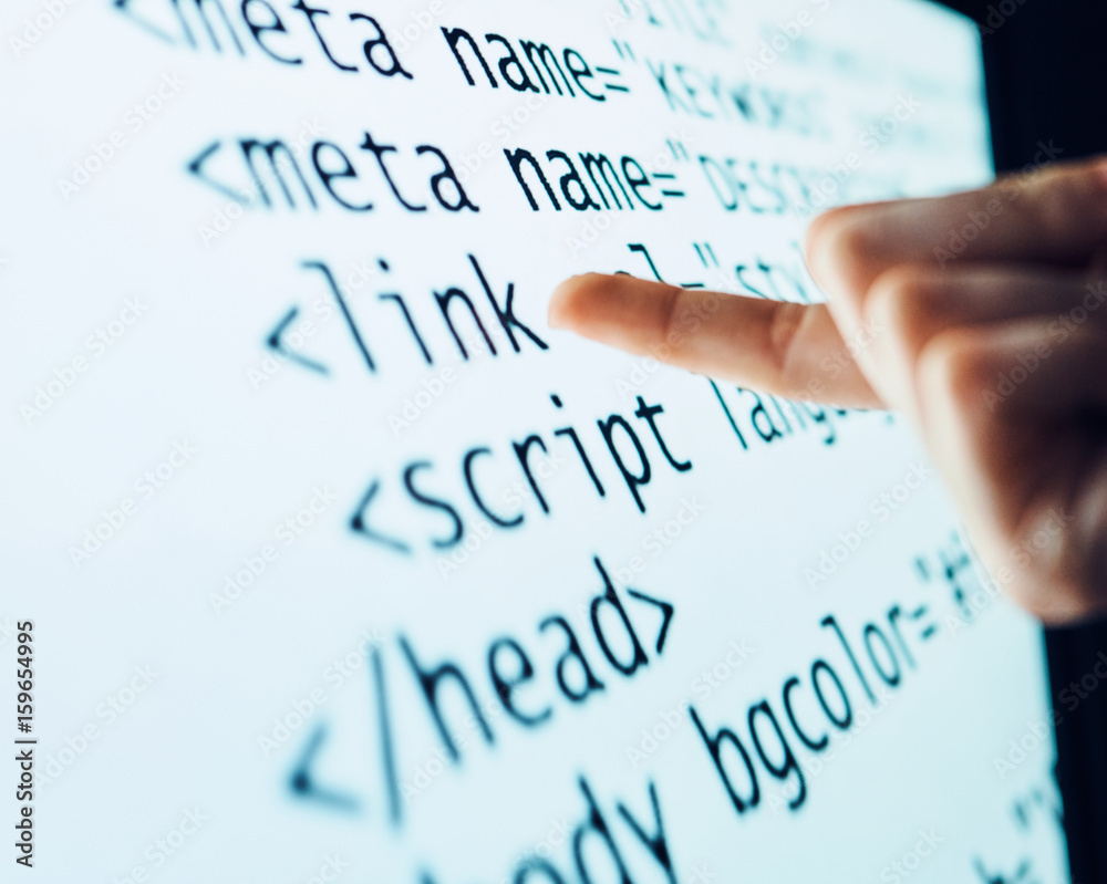 Fototapeta premium Programming, code, numbers, operating system, software, number system, html