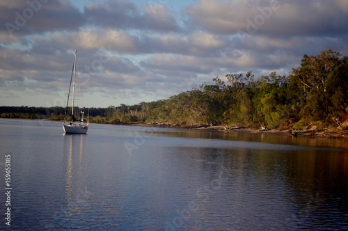 boat under the clouds