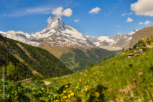 Matterhorn peak on a sunny day of June  2017