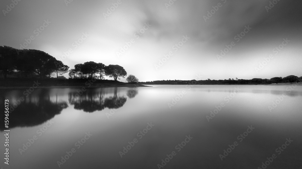 Fototapeta premium Symmetry on black and white fine art photography