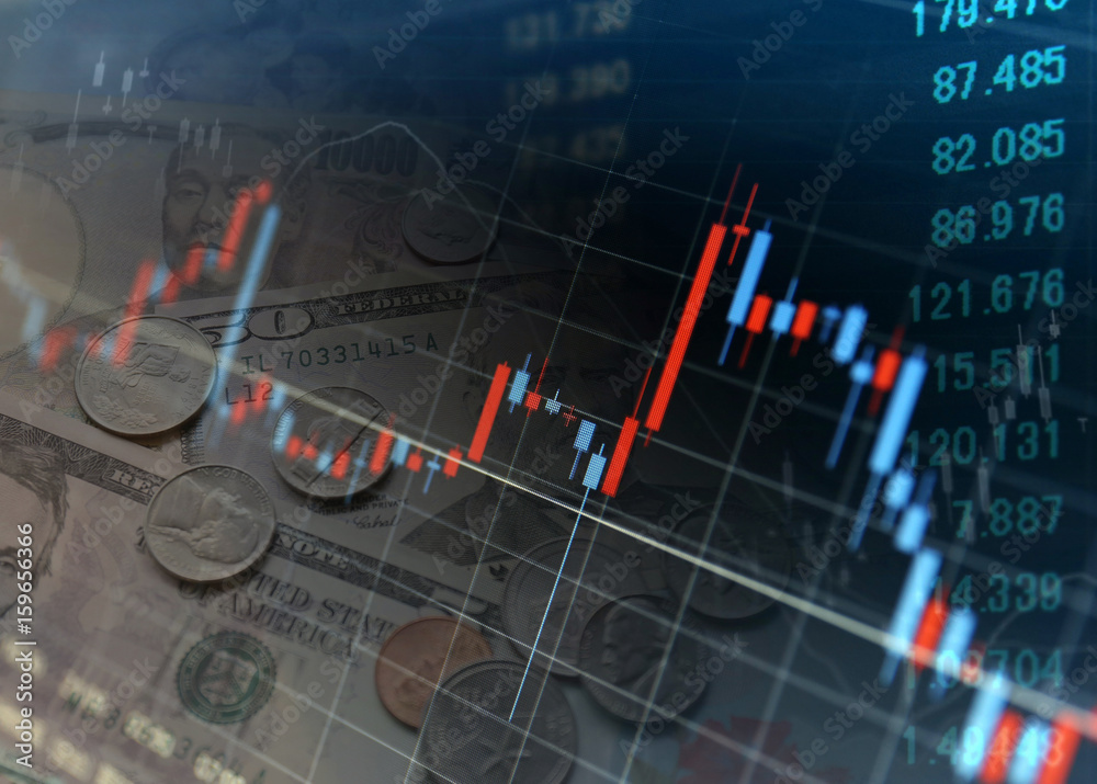 Fototapeta premium Money with chart can be used for financial concept