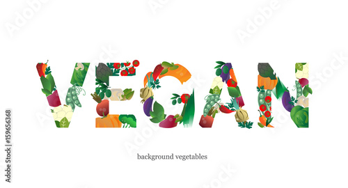 Title vegan of colored vegetables