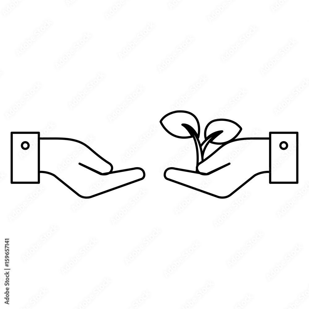 hands with leafs plant ecology icon vector illustration design hands with leafs plant ecology icon vector illustration design