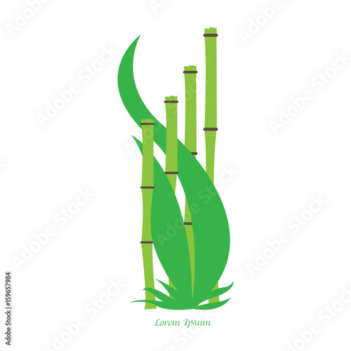 Isolated spa logo with bamboo sticks  Vector illustration