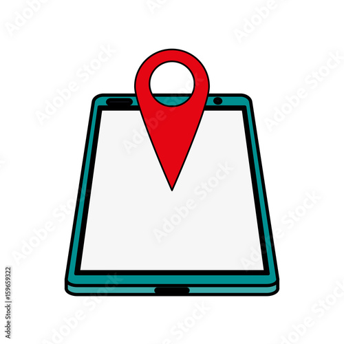 electronic cell phone on icon vector illustration design graphic flat 