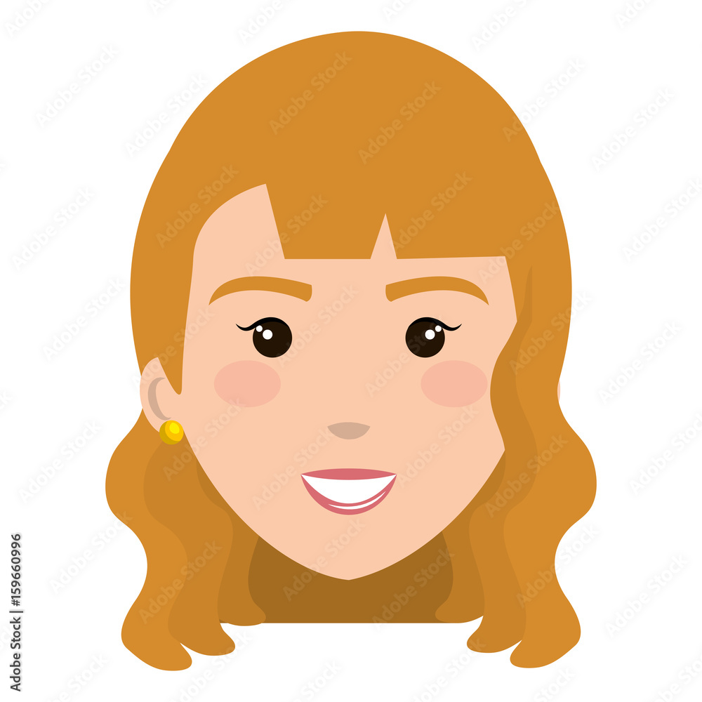 Fototapeta premium beautiful and young woman head character vector illustration design