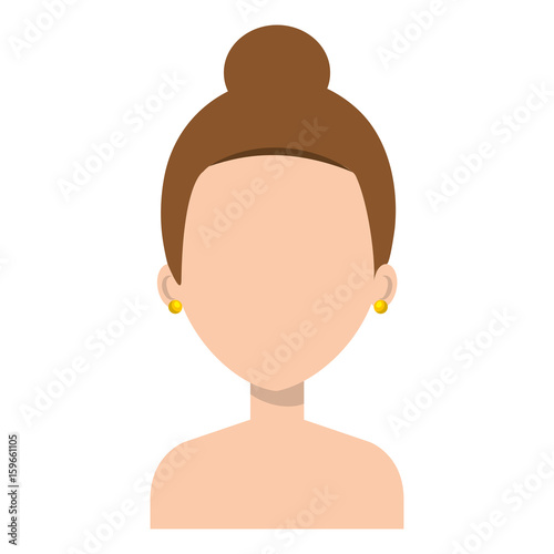 beautiful and young woman shirtless character vector illustration design