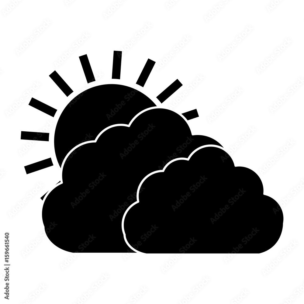 sun and clouds icon over white background vector illustration sun and clouds icon over white background vector illustration