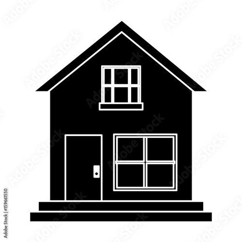 silhouette of house icon over white background vector illustration © djvstock