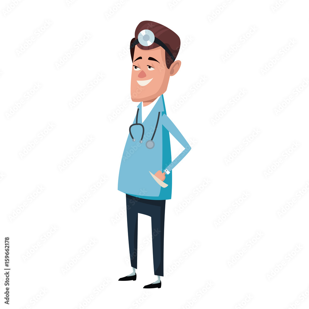 male medicine doctor assistant standing in lab coat with stethoscope vector illustration male medicine doctor assistant standing in lab coat with stethoscope vector illustration