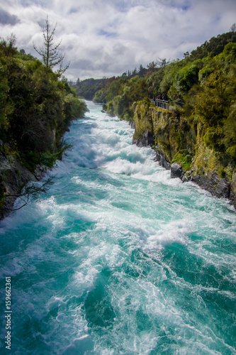 Powerful Huka Falls on the Waikato River near Taupo North Island New Zealand