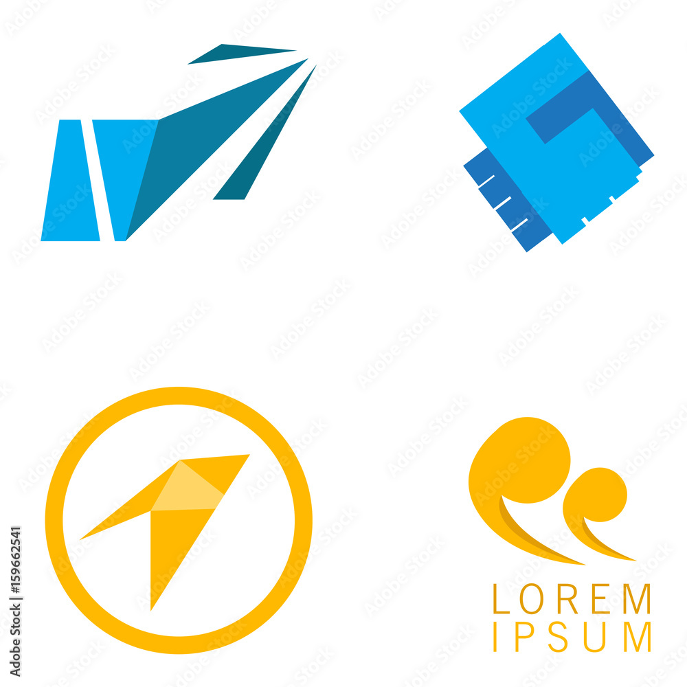 Set of business logos on a white background, Vector illustration Set of business logos on a white background, Vector illustration