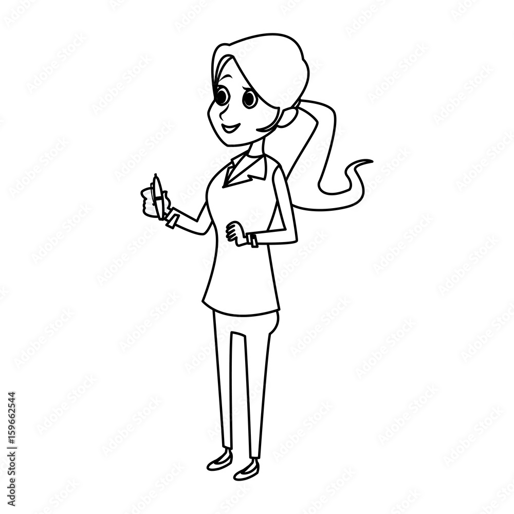 woman doctor with clipboard physician hospital healthy treatment personnel vector illustration