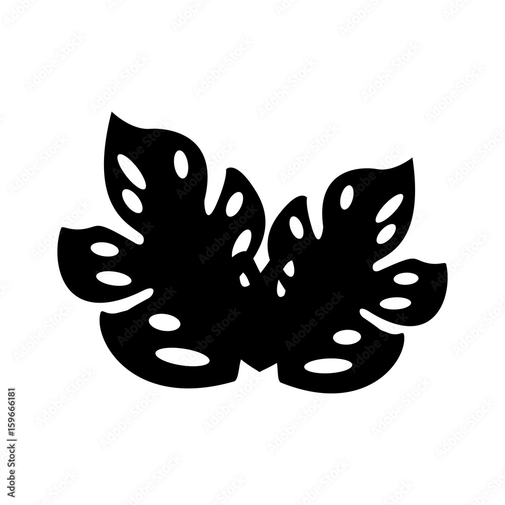 tropical leaf summer icon vector illustration design tropical leaf summer icon vector illustration design