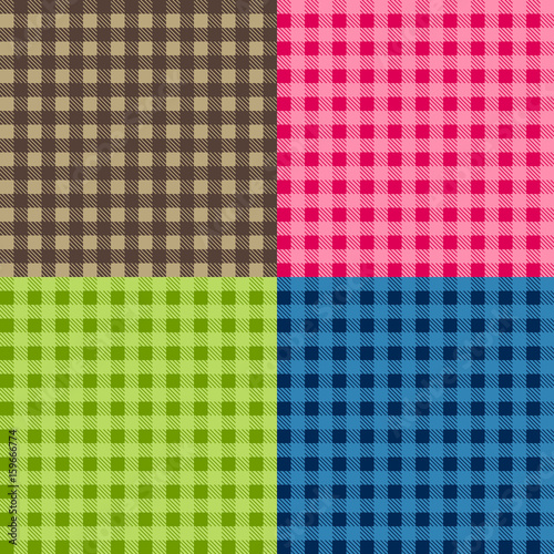 Set of seamless tablecloth Vectors. Seamless traditional tablecloth pattern Vector. Geometrical simple square pattern.