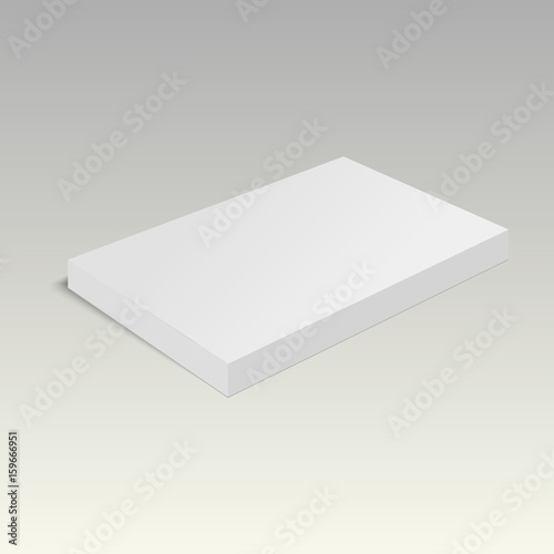 Blank paper or cardboard box template. Vector illustration.

