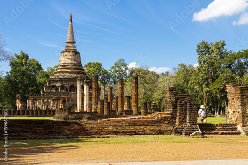 Wat Chang Lom and bright sky photo