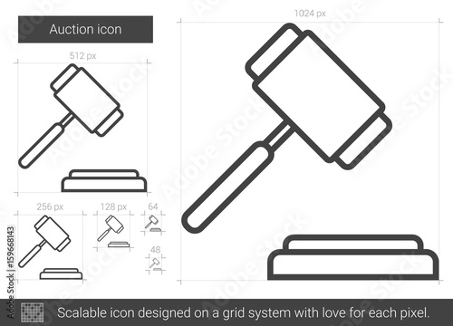 Auction line icon.