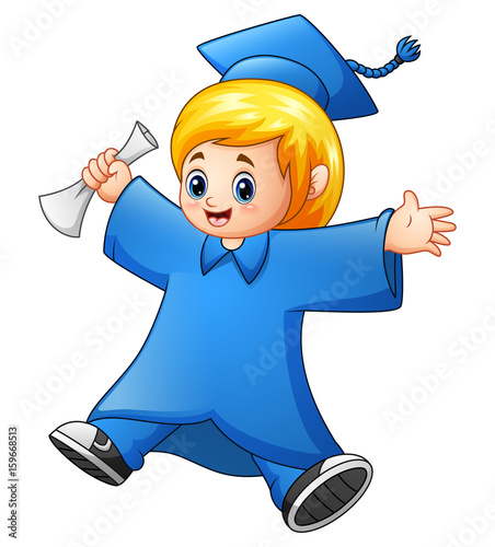 Cartoon girl graduation