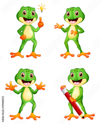 Frog cartoon set