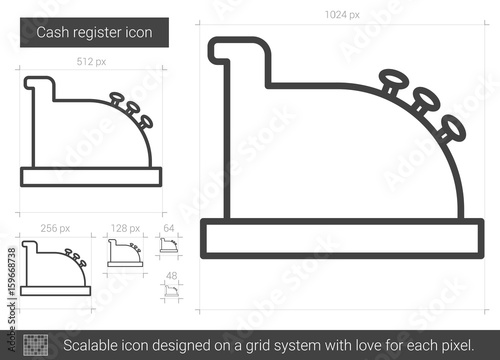 Cash register line icon.