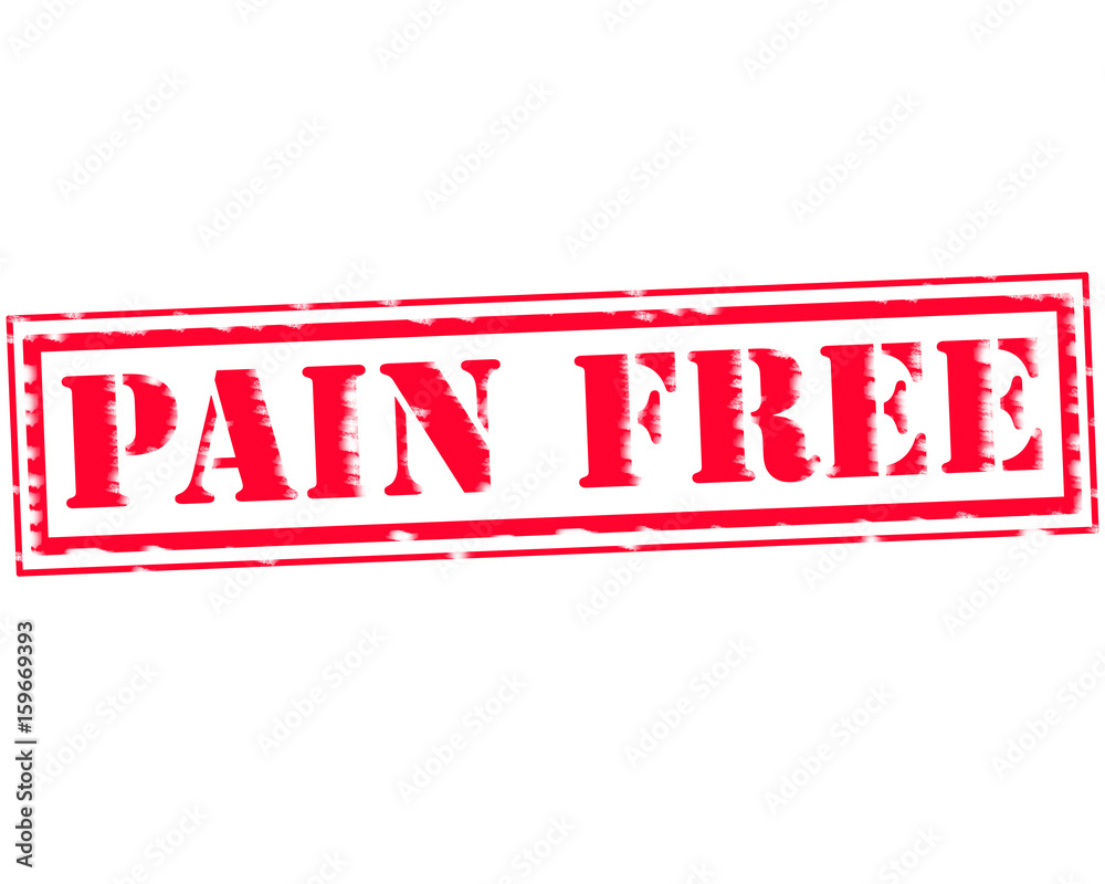 PAIN FREE RED Stamp Text on white backgroud PAIN FREE RED Stamp Text on white backgroud