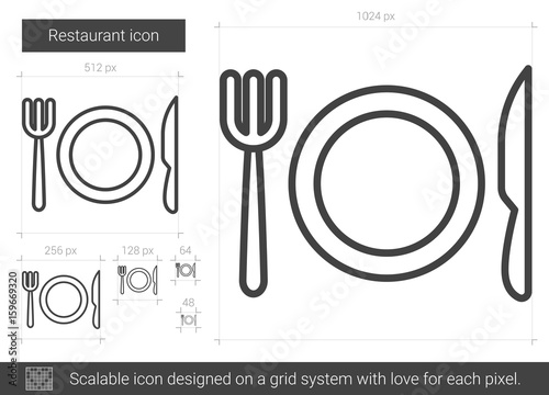 Restaurant line icon.