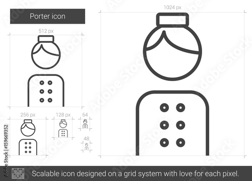 Porter line icon.