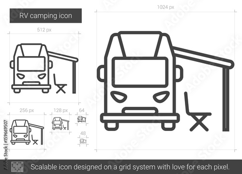 RV camping line icon.