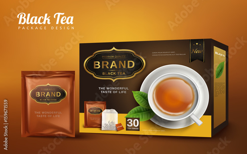 black tea package design