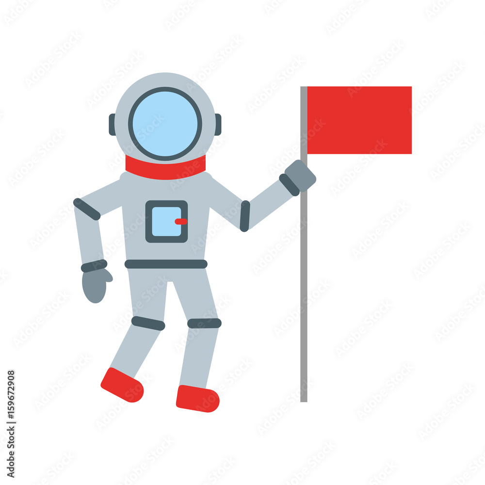 astronaut with flag comic character icon vector illustration design astronaut with flag comic character icon vector illustration design