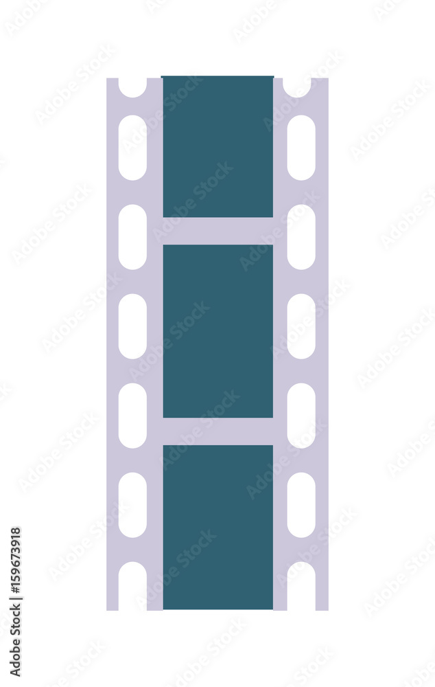 Celluloid film strip vector icon. Cinema produce vector illustration isolated on white background.