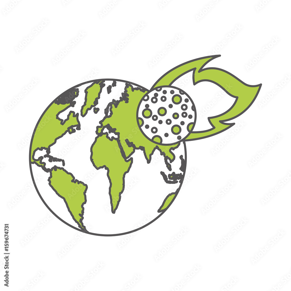 world planet earth with meteorite vector illustration design world planet earth with meteorite vector illustration design