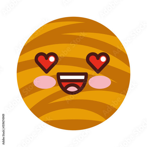 planet jupiter comic character vector illustration design kawaii