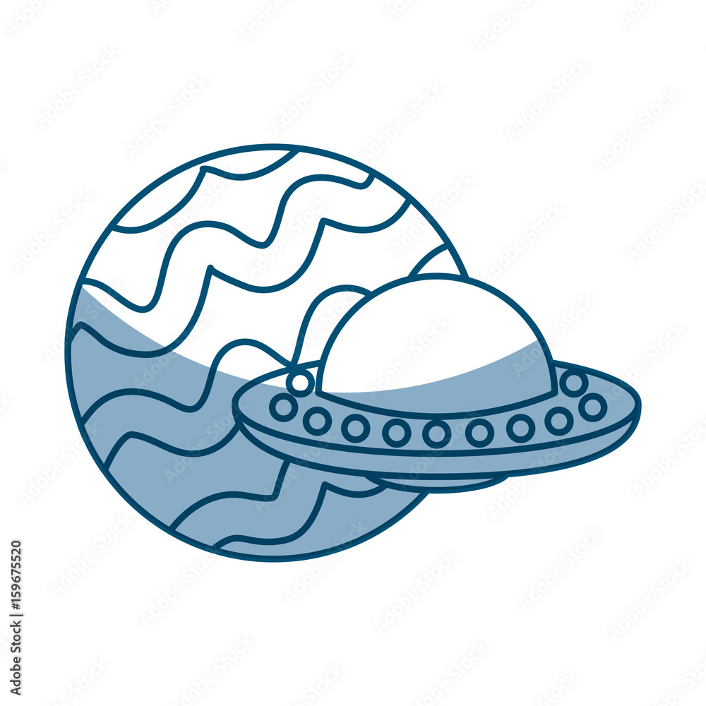 unidentified flying object on planet icon vector illustration design unidentified flying object on planet icon vector illustration design