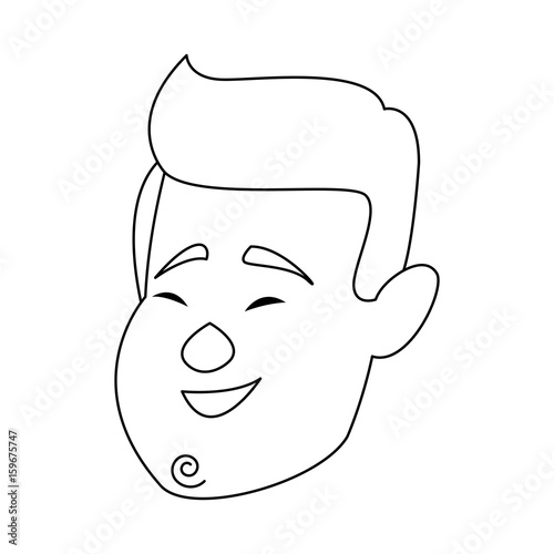 man cartoon face adult caricature character vector illustration