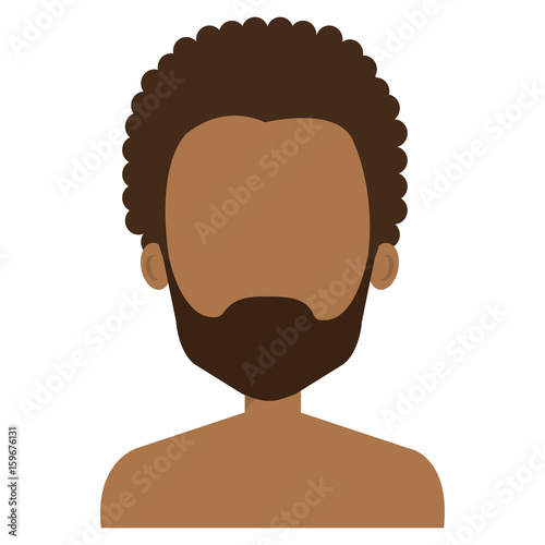 black young man shirtless avatar character vector illustration design