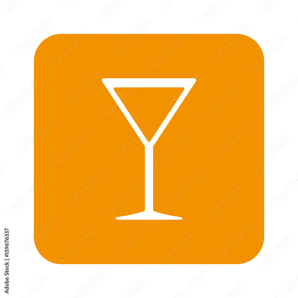 cocktail drink icon over orange square and white background vector illustration cocktail drink icon over orange square and white background vector illustration