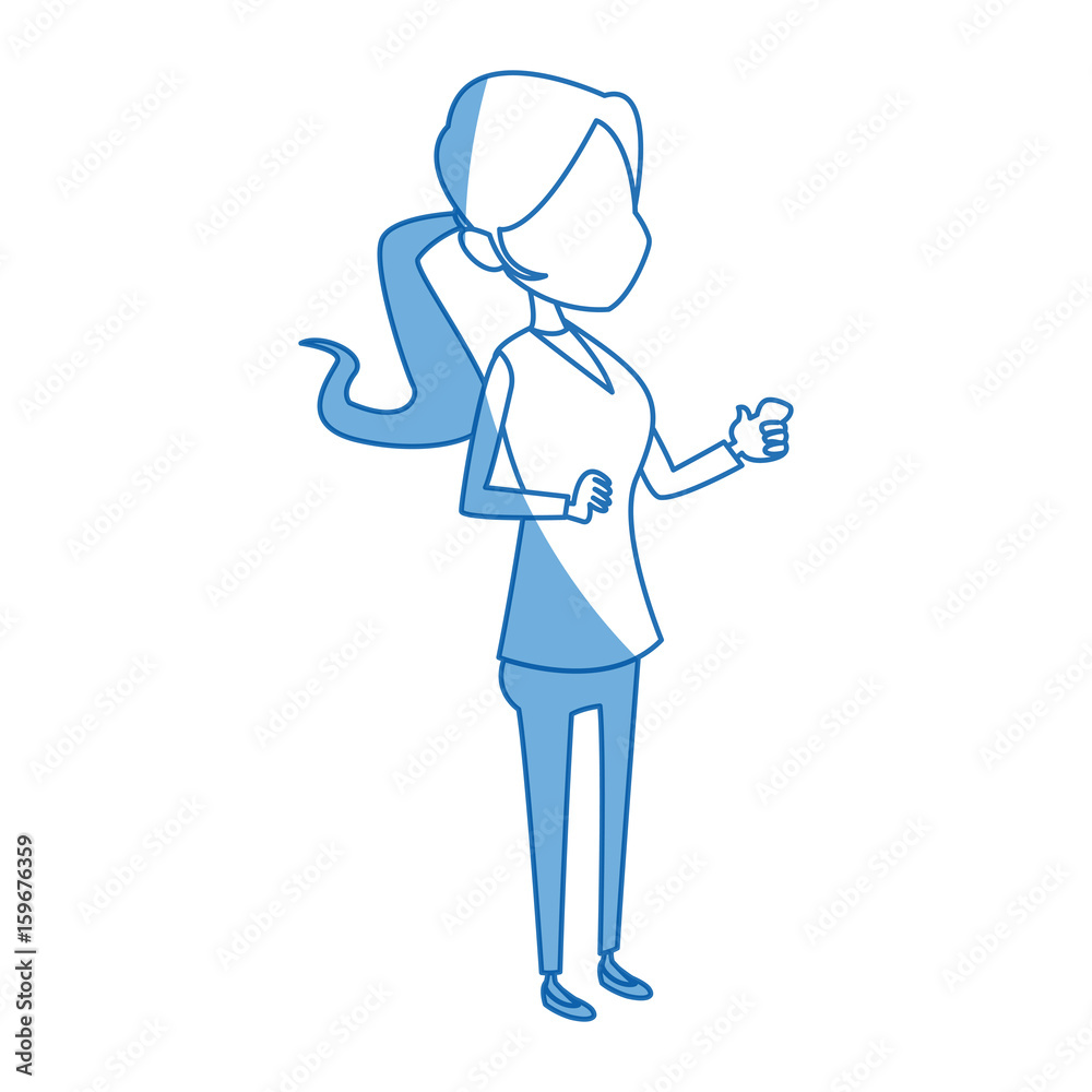 cartoon woman medical professional standing vector illustration