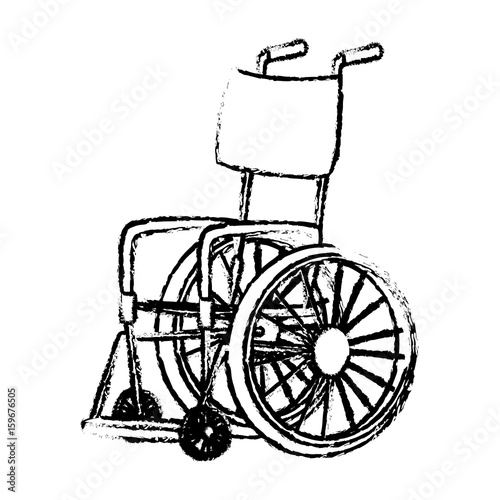 disabled wheelchair handicap medical equipment icon vector illustration