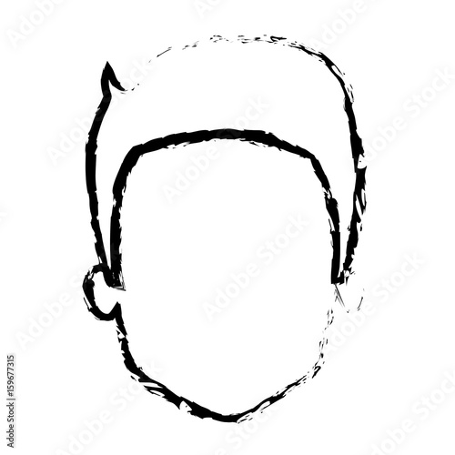 young man head avatar character vector illustration design